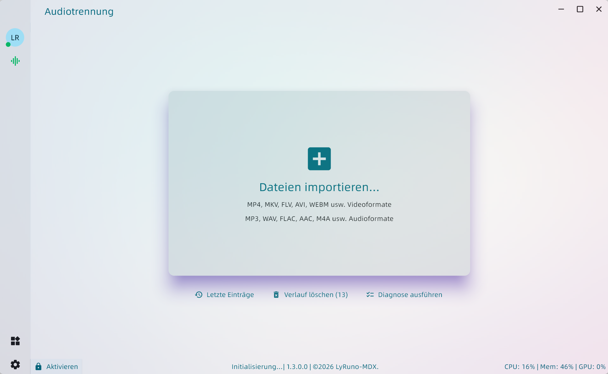 Laden Sie Audio oder Video hoch